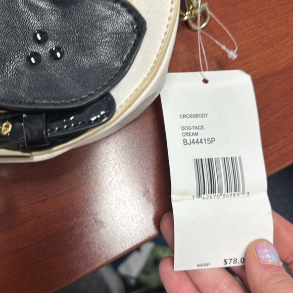 Betsey Johnson Black and Cream Pug Crossbody Bag - Picture 2 of 3